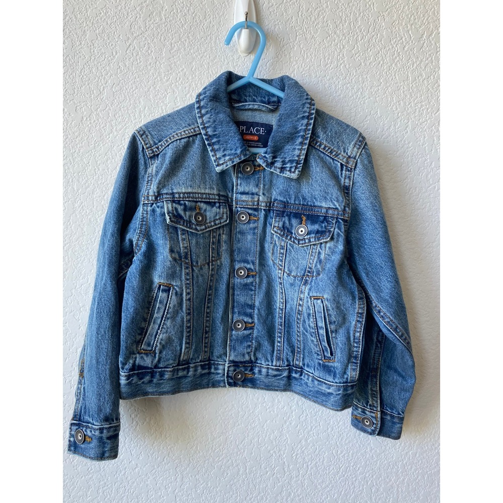 The Children's Place Unisex Medium Wash Classic Western Denim Jacket Size 4 Blue